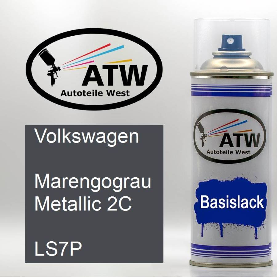 Volkswagen, Marengograu Metallic 2C, LS7P: 400ml Sprühdose, von ATW Autoteile West.